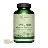 L-Lysine Plus Vegavero® | 1000 mg par Dose | 180 Gélules | Avec Thé Vert (50% EGCG) et Mélisse (2,5% ...