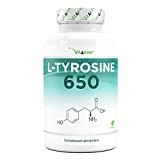 L-Tyrosine - 240 capsules - 1300 mg par portion journalière - 4 mois d'approvisionnement - Végétalien - Dosage élevé - ...
