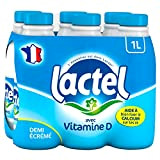 Lactel Lait Demi-Écrémé Enrichi en Vitamine D Set 6 Bouteilles 1 L