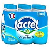 Lactel Lait Demi-Écrémé Vitamine D Lactel Bouteille, 6 x 500ml