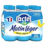 Lactel Lait sans Lactose Matin Léger en Bouteille, 6 x 50cl