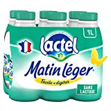 Lait sans lactose écrémé Matin Léger LACTEL bouteille 6x1L