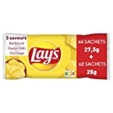 Lay's Chips Barbecue Poulet Rôti 4 x 27,5 g /Fromage 2 x 25 g 6 Unités