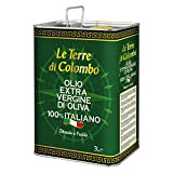Le Terre di Colombo – Huile d'Olive Extra-Vierge 100 % Italienne - Bidon Métallique - 3 L