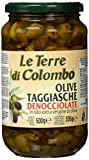 Le Terre di Colombo – Olives Taggiasca Dénoyautées - Conservées dans de l'Huile d'Olive Extra-Vierge (36 %) - 500 g