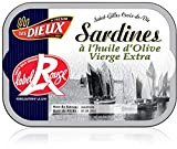 Le Trésor des Dieux Sardines à l'huile d'olive vierge extra, Label Rouge - La boîte de 86,3g net égoutté