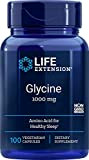 Life Extension, Glycine 1000mg, Hautement Dosé, 100 Capsules végétaliennes, Testé en Laboratoire, Sans Gluten, Végétarien, Sans Soja, Sans OGM