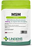 lindens MSM 1000MG Comprimés (Méthylsulfonylméthane) 90 Pack GB fabricant Adapté pour les végétaliens et végétariens