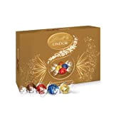 Lindt - Boite cadeau à partager LINDOR - Chocolat au Lait, Noir, Blanc, Lait Noisette - Idéal pour Noël, 350g