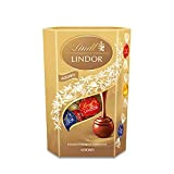 Lindt - Cornet LINDOR - Assorti au Chocolat au Lait, Noir et Blanc - Cœur Fondant, 200g