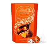 Lindt - Cornet LINDOR - Chocolat au Lait-Orange - Cœur fondant - Idéal pour Noël, 200g
