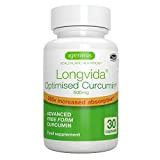 Longvida Curcumin - Curcumine Longvida Optimisée, 500 mg, 285x plus de biodisponibilité, cliniquement prouvé, vegan, 30 capsules