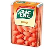 Lot de 24 paquets de 18 g Tic Tac orange 37 dragées Caramelle Blister