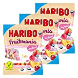 Lot de 3 sachets de Haribo Fruitmania goût yaourt - Oursons en gomme, gommes fruitées, gommes acidulées - 175 g