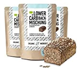 LOWER-CARB PAIN MIX 3 Pack - 100% Bio | végétalien | sans gluten | pain protéiné | haute fibre | ...