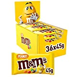 M&M PEANUT, Bonbons chocolat au lait et cacahuètes - Chocolat de noel - Paquet de 36 sachets de 45g