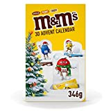M&M's Calendrier de l'Avent au Chocolat au lait, Cacahuète et Croustillant - Chocolat de noel - 346 g
