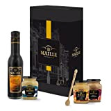 Maille Coffret-cadeau Collection Prestige Couleurs de nos Terroirs : sélection de 3 moutardes et 1 Vinaigre Balsamique de Modène – ...
