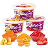 Mangue, Pêche, Fraise Popping Boba Pack Variété (3 x 450G) – Bubble Blends Perles Boba au Vrai Jus de Fruits ...