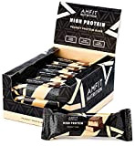 Marque Amazon - Amfit Nutrition Barre protéinée à faible teneur en sucre (19,5gr protéine- 1,7gr sucre) - cacahuètes - Pack ...