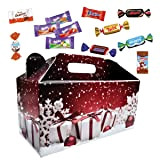 Maxi ballotin de Noël rouge garni de 250 chocolats KINDER, CELEBRATIONS, MILKA, CEMOI, DAIM