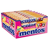 Mentos - Boîte de 40 Rouleaux Fruits - Bonbons Mentos aux Fruits, Tendres et Croquants, 3 Fruits Assortis - Fraise, ...