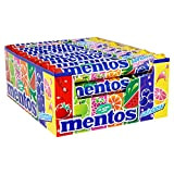 Mentos - Boîte de 40 Rouleaux Rainbow - Bonbons Mentos Tendres et Croquants, 7 Fruits Assortis - Fraise, Pomme, Orange, ...
