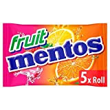 Mentos - Fruits - 1 paquet de 5 rouleaux - Rouleau de bonbons - Mélange de fruits (fraise, pomme, orange ...