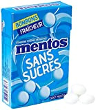 Mentos - Minis Bonbons Mentos Sans Sucres à la Menthe, Tendres et Croquants - Goût Rafraîchissant - Boite Refermable à ...