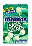 Mentos - Minis Bonbons Mentos Sans Sucres Chloro - Tendres et Croquants - Goût Rafraîchissant - Boite Refermable à Emmener ...