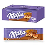 Milka - Barre de chocolat XXL Caramel cacahuète (XXL Tafel Peanut Caramel) | Poids Total 276 grams