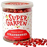 Morceaux de fraises lyophilisées Super Garden - 100 % pur et naturel - convient aux végétaliens - sans sucre ajouté, sans ...