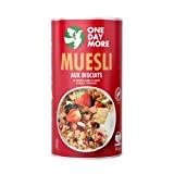 Muesli OneDayMore 450g Céréales Original Sans_conservateurs, Pour un petit-déjeuner sans sucres ajoutés (Muesli au Biscuits UTZ 450g) Certifié Rainforest Alliance