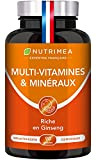 Multivitamines et Minéraux - Formule Unique au GINSENG - Vitamines B1, B3, B6, B9, B12, C, D3, Fer et Calcium ...
