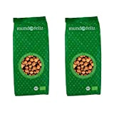 Mundo Feliz - Lot de 2 sachets de noisettes bio non grillées, 2 x 500 g