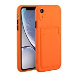Nadoli Wallet Coque en Silicone pour iPhone Xr 6.1",Ultra Mince Liquide Silicone Anti-Chocs Anti-Rayures Housse Étui avec Support de Carte ...