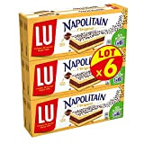 Napolitain LU - Gâteaux moelleux au Chocolat - Idéal pour le Goûter - Lot de 6 Boîtes de 180 g