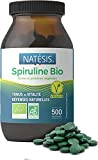NATESIS — Spiruline Bio & Vegan — 500 comprimés — Riche en Protéines — Phycocyanine 16,5 % — Sport, Contrôle ...