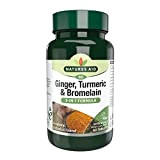 Natures Aid Ginger, Turmeric & Bromelain , 60 comprimés