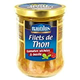 Nautilus Filets de thon aux tomates séchées & basilic - Le bocal de 133g net égoutté