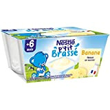 Nestlé Bébé P'tit Brassé Banane - Laitage dès 6 mois - 4 x 100g (4 Laitages )
