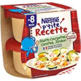 Nestlé bébé P'tite recette Risotto Courgette Carotte Jambon - 2x200g - dès 8 mois