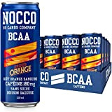 NOCCO Boisson énergissante goût Orange sanguine, 180 mg caféine 24x330ml Boissons énergétiques, Sans Sucre BCAA (Blood Orange Del Sol)