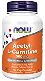 Now Foods, Acetyl-L-Carnitine, 500mg, 100 Capsules végétaliennes, Testé en Laboratoire, Acide Aminé, Sans Gluten, Sans Soja, Végétarien