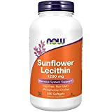 Now Foods, Sunflower Lecithin ( Lécithine de Tournesol ), 1.200 mg, 200 Capsules molles, Testé en Laboratoire, Sans Gluten, Sans ...