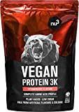 nu3 Vegan Protein 3K – Boisson protéinée fraise 1kg – Poudre vegan - Pour prise de masse musculaire - Avec ...