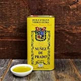NÚÑEZ DE PRADO - Huile d'Olive Vierge Extra Espagnole (Variétés Picudo et Hojiblanca) - Boîte métallique de 1 litre