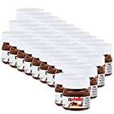 Nutella Ferrero Lot de 32 petits pots à tartiner, au chocolat, en verre, 25 g, fait de crème de nougat aux noisettes