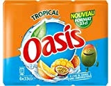 Oasis Boisson rafraîchissante aux fruits et à l'eau de source, Cocktail Tropical - Les 6 canettes de 33cl