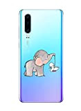 Oihxse Compatible pour Huawei Nova 3I/P Smart Plus Coque [Mignon Transparente Éléphant Lapin Motif Séries] Housse TPU Souple Protection Étui ...